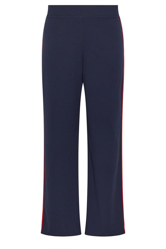 M&Co Petite Navy Blue Side Stripe Trousers | M&Co 5