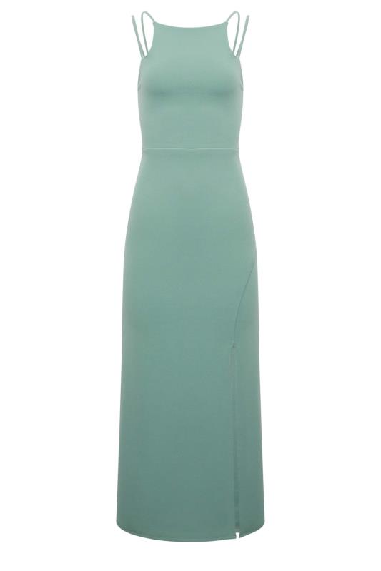 YOURS PETITE Plus Size Sage Green Split Hem Maxi Dress | Yours Clothing