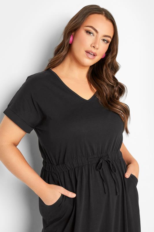 YOURS Plus Size Black Maxi T-Shirt Dress | Yours Clothing 4