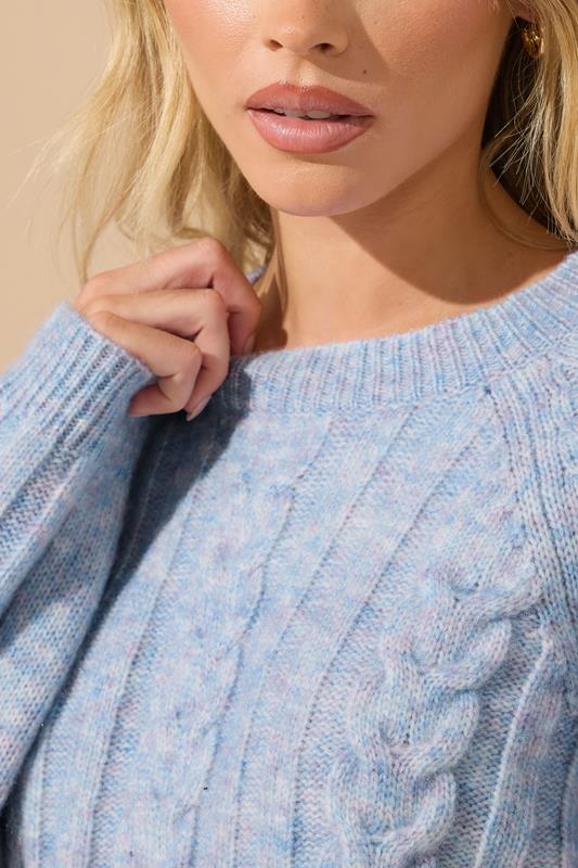 M&Co Petite Blue Cable Knitted Jumper | M&Co 4