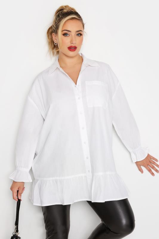 LIMITED COLLECTION Curve White Frill Shirt 1
