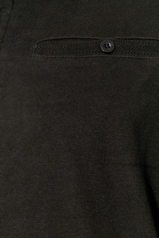 KAM Big & Tall Black Long Sleeve Polo Shirt 2
