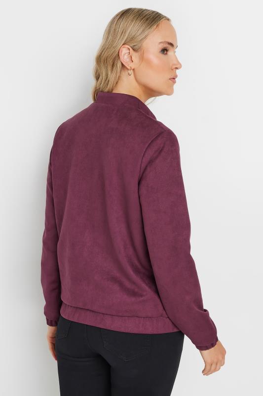 LTS Tall Burgundy Red Faux Suede Bomber Jacket | Long Tall Sally 4