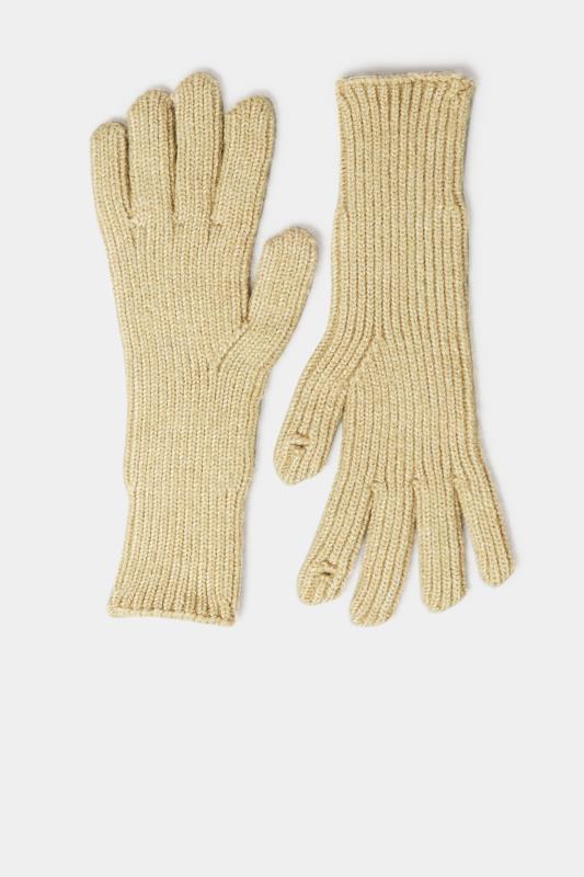 Beige Brown Longline Knitted Gloves | Yours Clothing 2