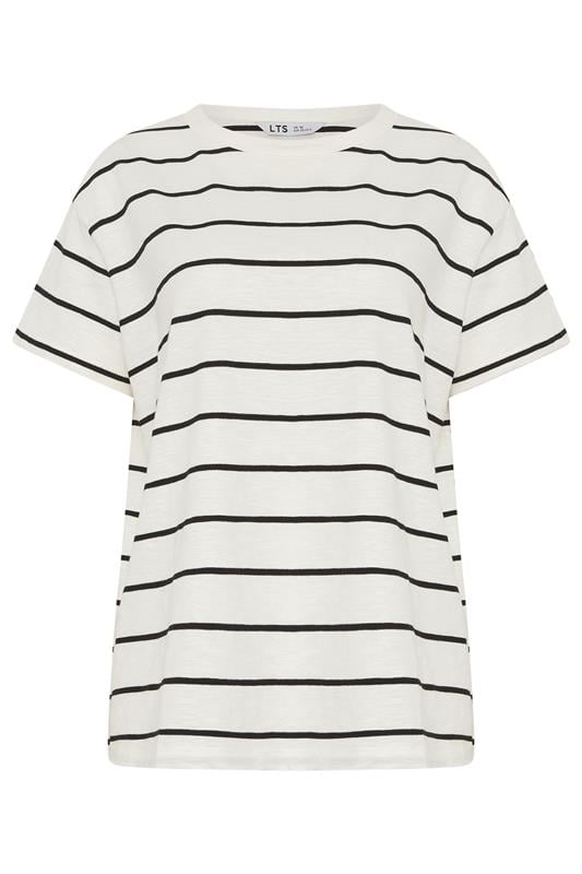 LTS Tall Women's White Stripe Cotton Oversized T-Shirt | Long Tall Sally 5