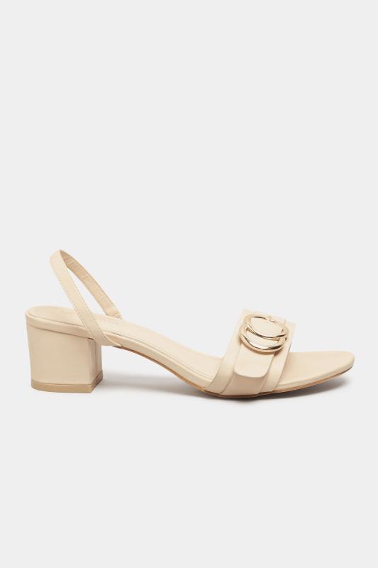 LIMITED COLLECTION Beige Brown Buckle Slingback Block Heeled Sandal In Wide Fit | Yours Clothing 5