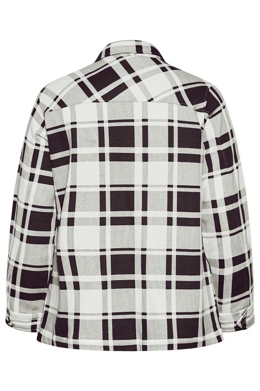 Curve Black & White Check Sweat Shacket | Yours Clothing 7