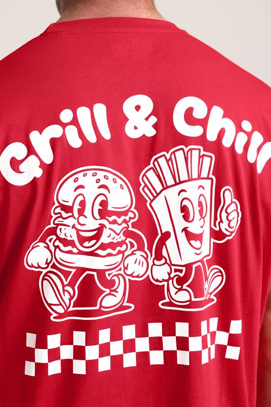 BadRhino Big & Tall Red 'Grill & Chill' T-Shirt | BadRhino 4