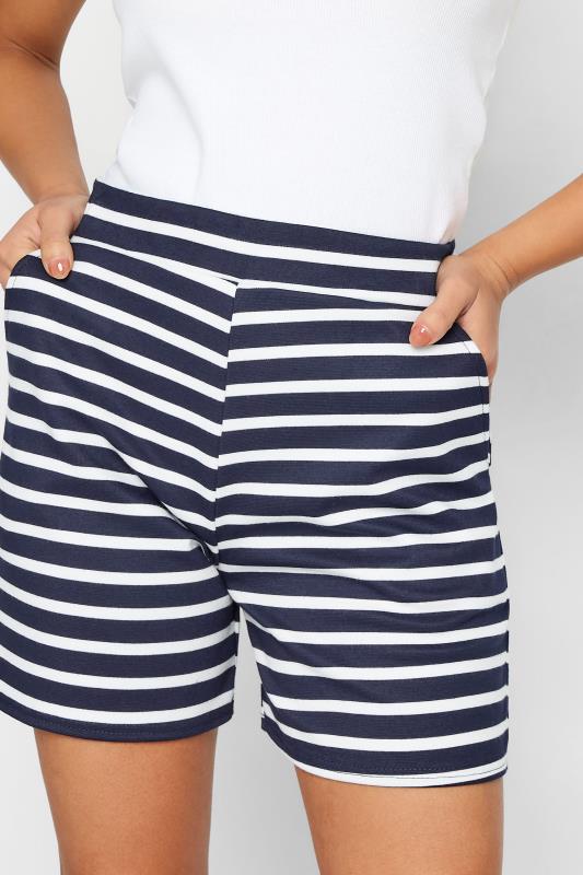 PixieGirl Navy Blue Stripe Print Shorts | PixieGirl 3