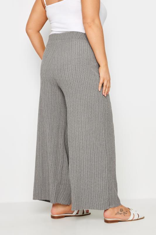 YOURS Plus Size Grey Wide Leg Trousers | Yours Clothing 3