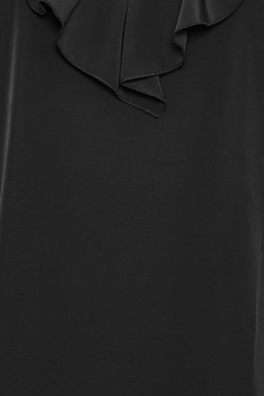 YOURS LONDON Plus Size Curve Black Ruffle V-Neck Vest Top | Yours Clothing  5