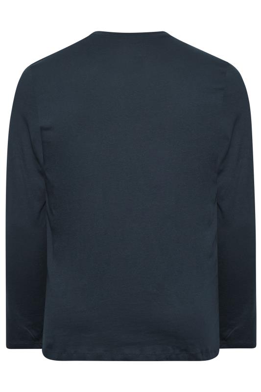 JACK & JONES Big & Tall Big & Tall Navy Blue Printed Long Sleeve T-Shirt | BadRhino 4
