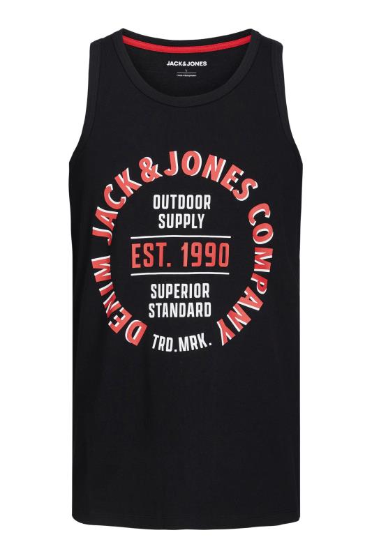 JACK & JONES Big & Tall Black Logo Print Vest | BadRhino 2
