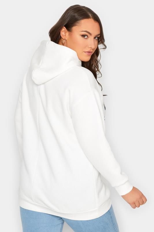 YOURS Plus Size White 'California' Slogan Hoodie | Yours Clothing 4