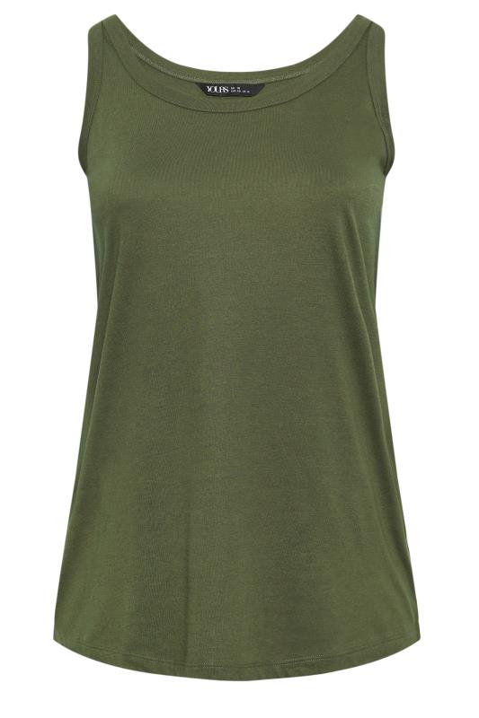 YOURS Plus Size Olive Green Vest Top | Yours Clothing 5