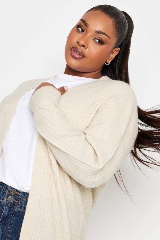 YOURS Plus Size Cream Ribbed Knit Cardigan | Yours Clothing 4