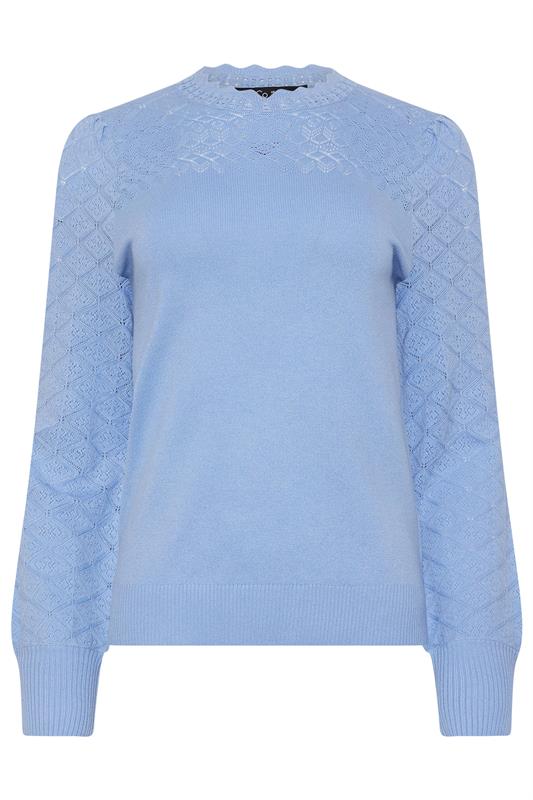 M&Co Blue Pointelle Sleeve Jumper | M&Co 5