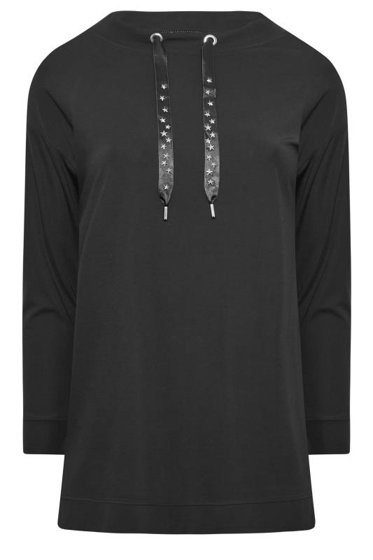 YOURS LUXURY Plus Size Black Star Embellished Sweatshirt | Yours Clothing 7