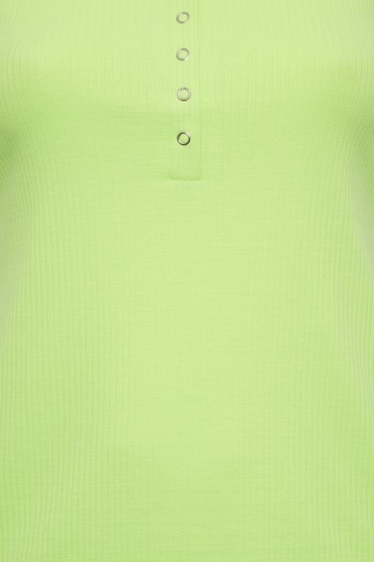 YOURS Curve Plus Size Lime Green Popper Vest Top | Yours Clothing  5