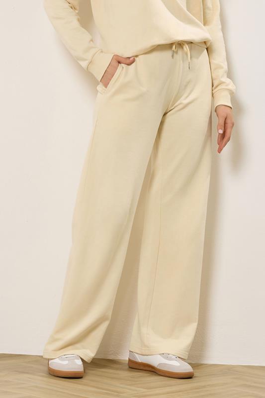 LTS Tall Women's Set Yellow Cotton Quarter Zip Sweatshirt & Wide Leg Joggers | Long Tall Sally 5