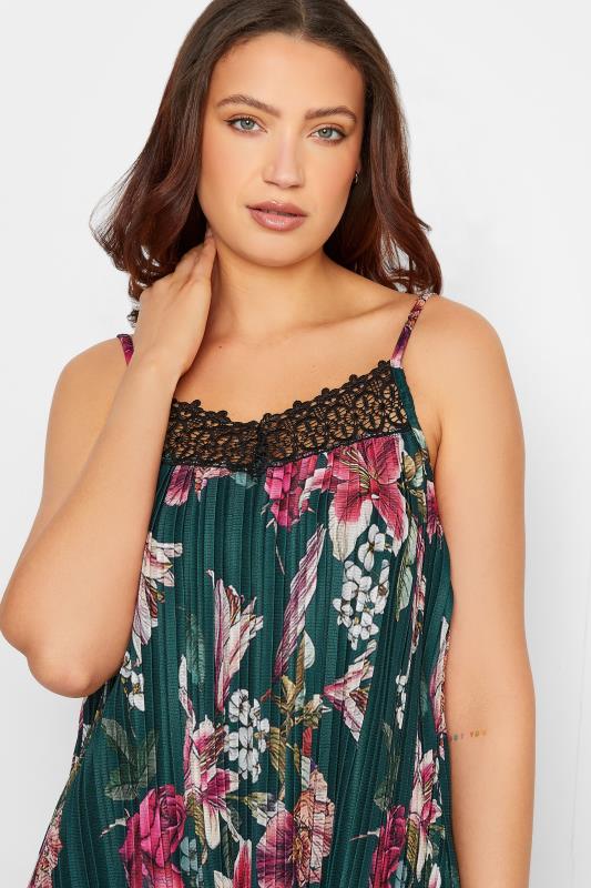 LTS Tall Women's Green Floral Mesh Lace Vest Top | Long Tall Sally 4