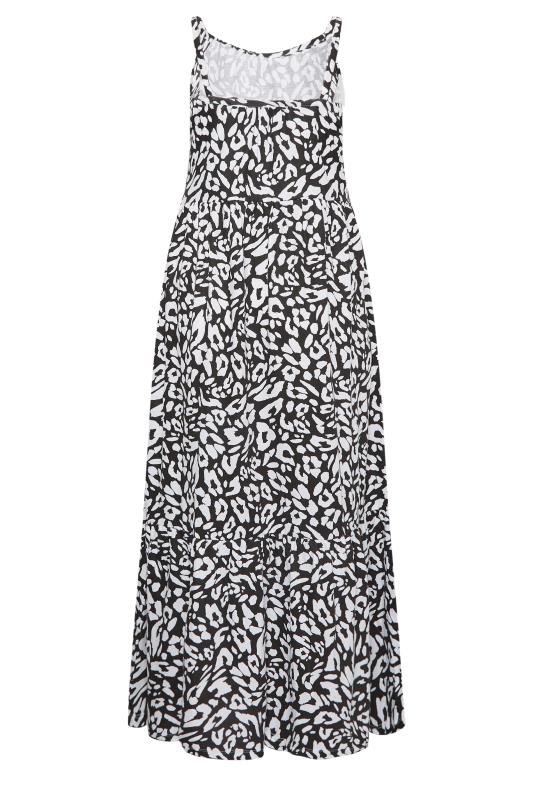 YOURS Curve Plus Size Black Leopard Print Tiered Maxi Sundress | Yours Clothing  7