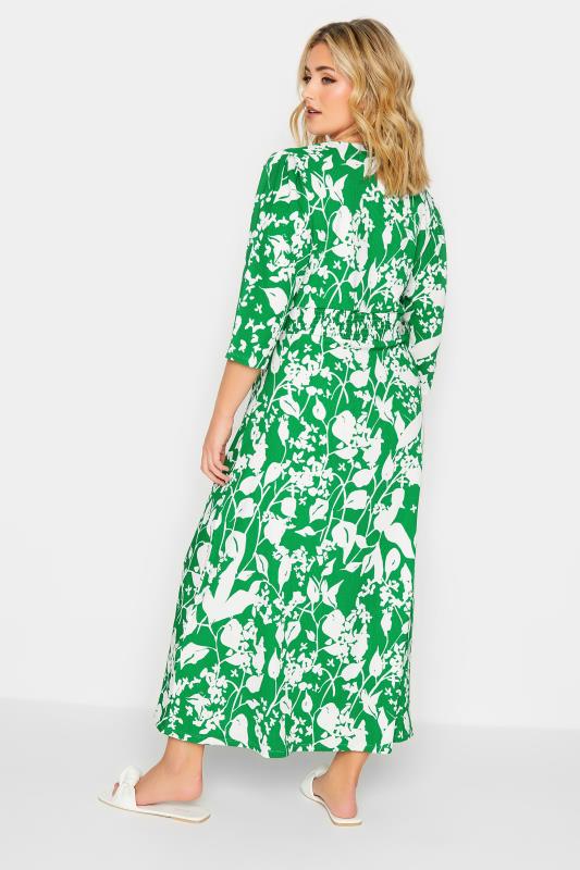 YOURS Plus Size Green Floral Split Front Dress | Yours Clothing 3