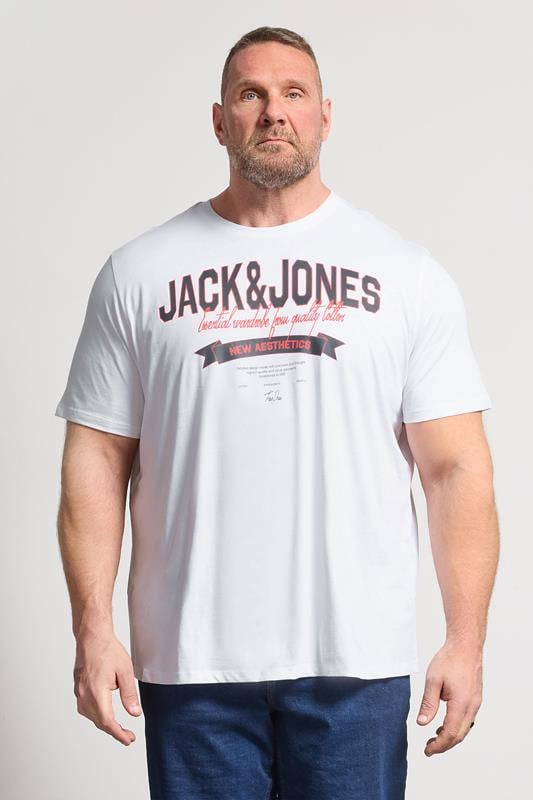  JACK & JONES Big & Tall - T-shirt imprimé - Blanc