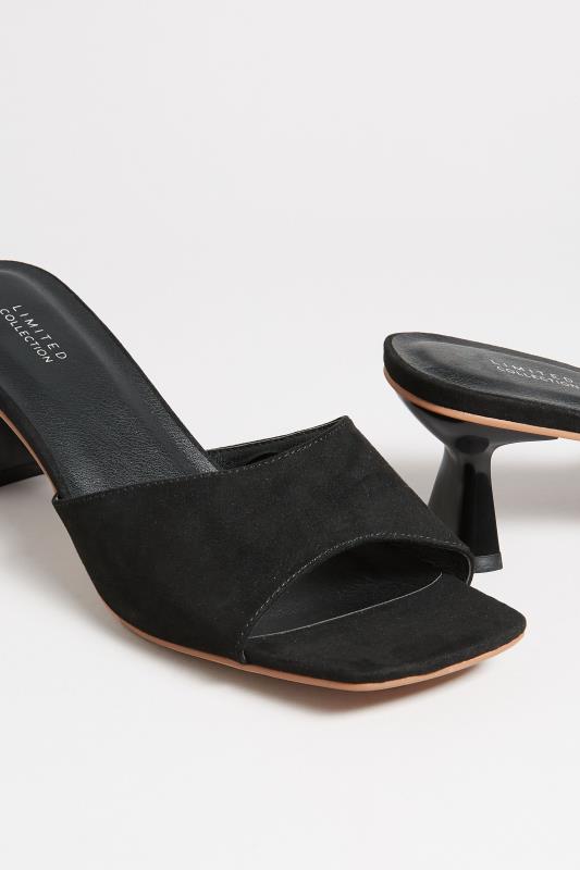 LIMITED COLLECTION Black Kitten Heel Mule In Wide E Fit & Extra Wide ...