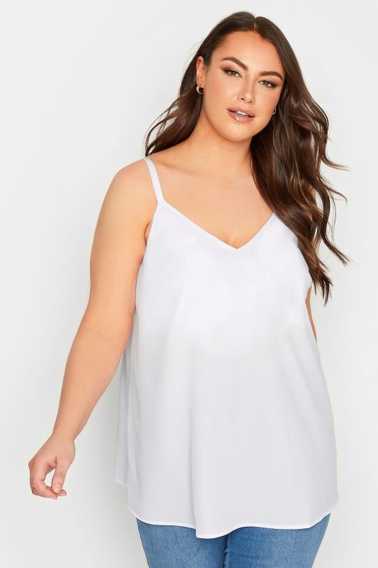 YOURS Curve Plus Size White Cami Vest Top | Yours Clothing  1