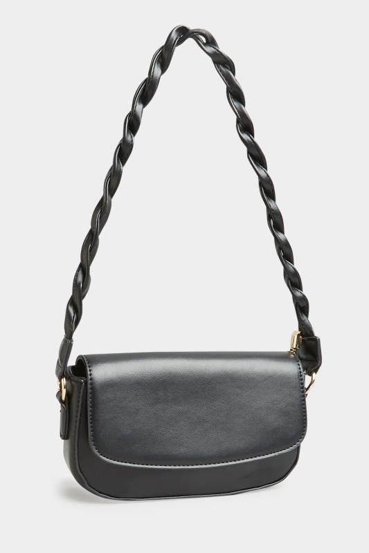 Plus Size Black Twisted Strap Shoulder Bag | Yours Clothing 3
