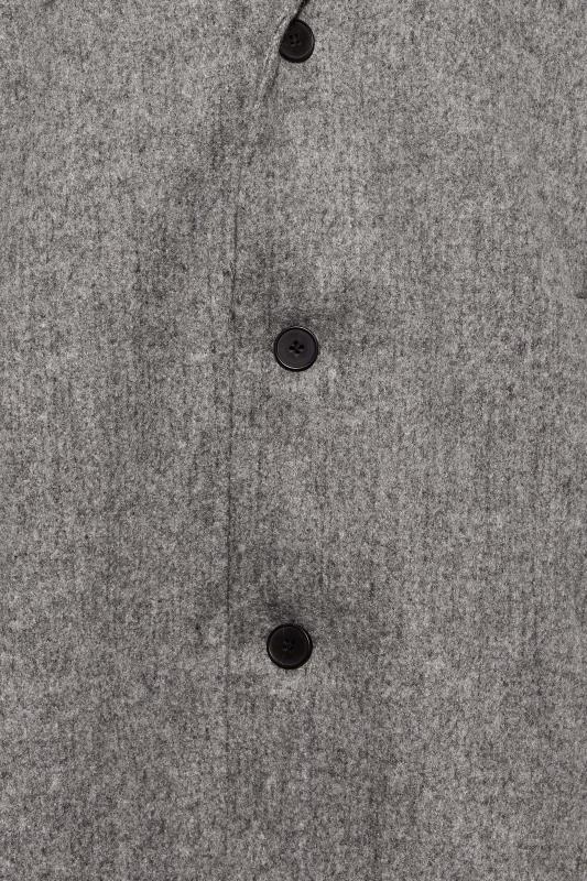 JACK & JONES Big & Tall Grey Single Breasted Textured Coat | BadRhino 2