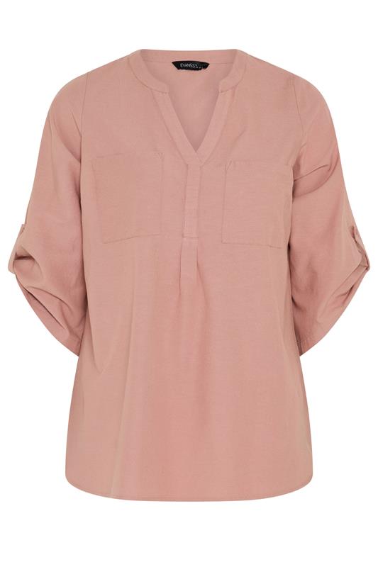 EVANS Plus Size Pink Utility Cotton Shirt | Evans 5