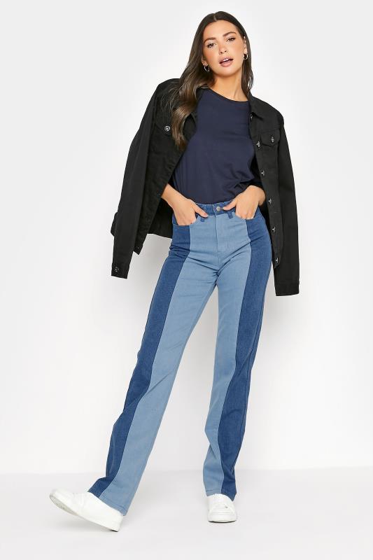 Tall Women's LTS Blue Two Tone Straight Leg Jeans | Long Tall Sally 3