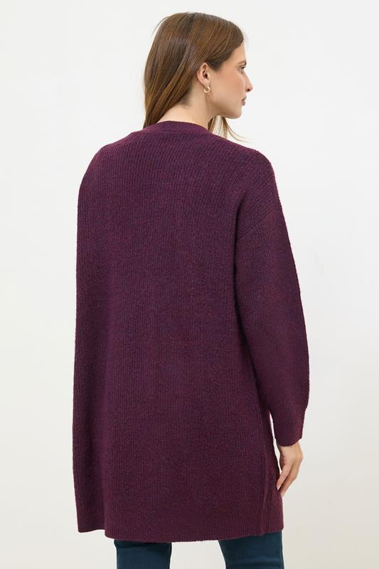 M&Co Berry Purple Cable Knit Cardigan | M&Co 2