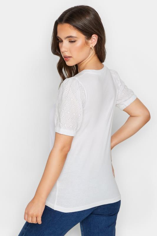 Petite White Broderie Anglaise Puff Sleeve Top | PixieGirl  3