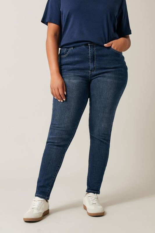 Plus Size  Evans Indigo Blue Stretch Skinny Jeans