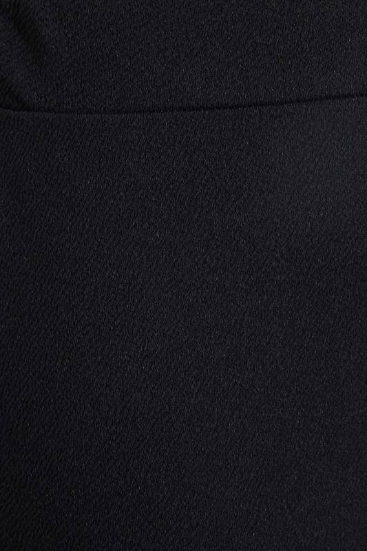 Petite Black Textured Slim Leg Trousers | PixieGirl 3