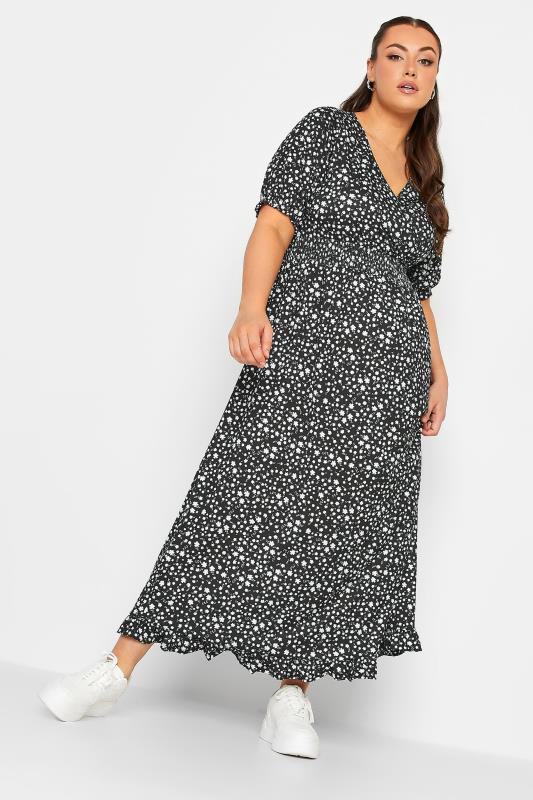LIMITED COLLECTION Plus Size Black Floral Print Maxi Dress | Yours Clothing 1