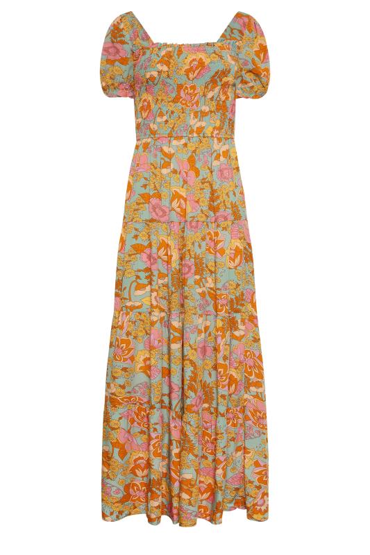 LTS Tall Orange Floral Square Neck Maxi Dress | Long Tall Sally  6