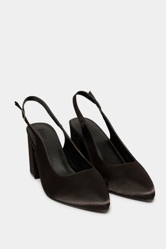 LIMITED COLLECTION Black Pointed Block Heel Court Shoes In Wide E Fit & Extra Wide EEE Fit 2