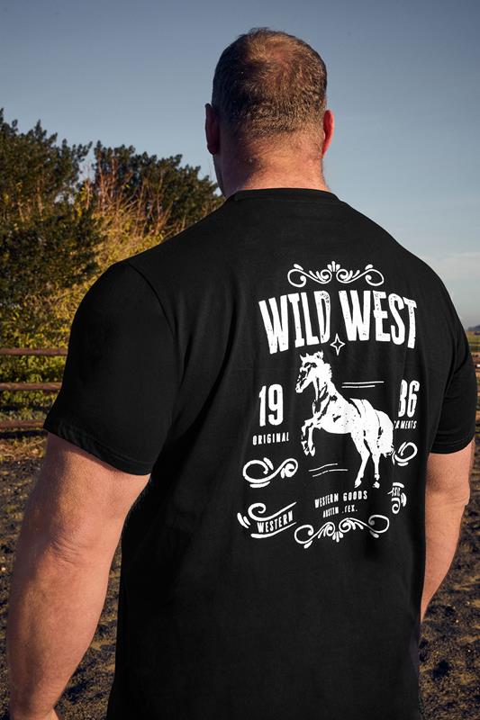 BadRhino Big & Tall Black 'Wild West' Graphic T-Shirt | BadRhino 1