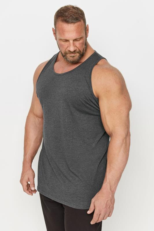 Men's  D555 Big & Tall Charcoal Grey Core Muscle Vest