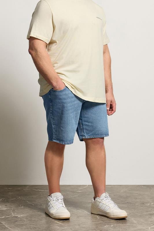 JACK & JONES Big & Tall Blue Cotton Shorts | BadRhino 1
