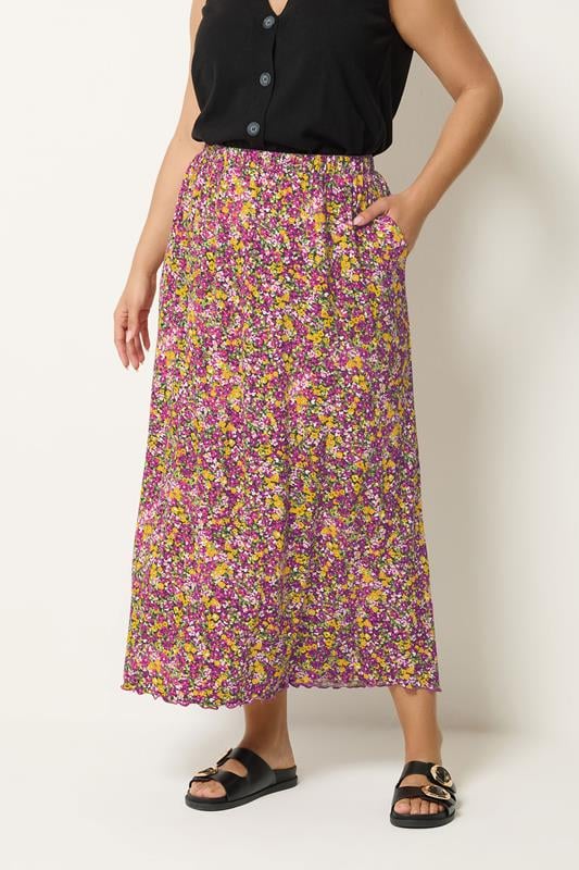  YOURS falda larga rosa con estampado floral
