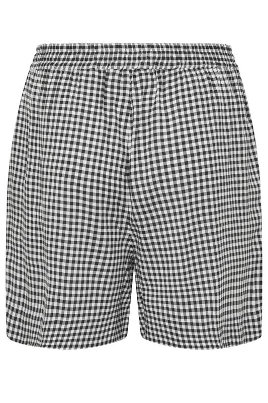 YOURS Plus Size Black Gingham Shorts | Yours Clothing 2
