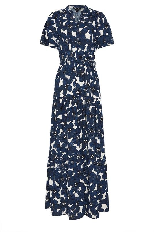 LTS Tall Women's Indigo Blue Floral Tie Waist Maxi Dress | Long Tall Sally 6