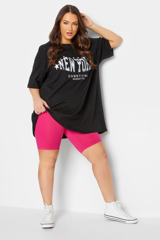 YOURS Plus Size Bright Pink Cycling Shorts | Yours Clothing 2
