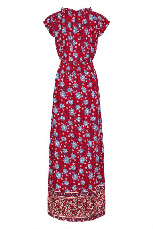 LTS Tall Red Paisley Border Print Maxi Dress 7
