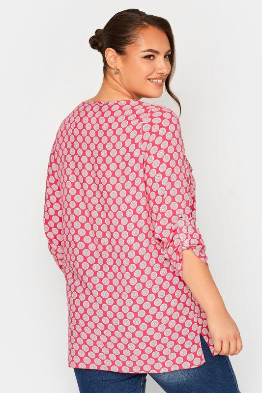 YOURS Plus Size Red Abstract Spot Print Blouse | Yours Clothing 3